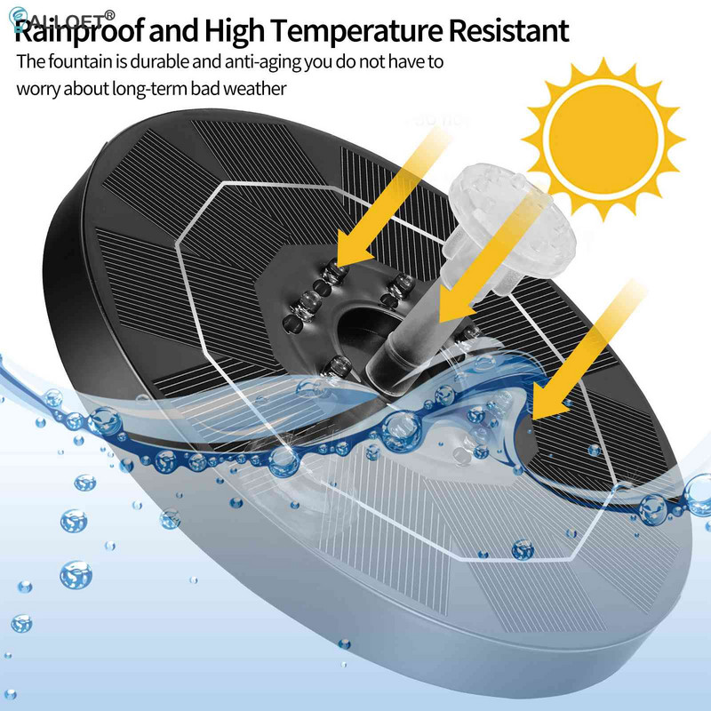 Solarna pumpa za fontane 3,5 W LED svjetla Fontana na solarni panel Pumpa za ukrašavanje šarenog vrtnog jezerca Vodopad Bazeni