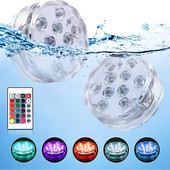 Veealused tuled LED RGB sukelvalgusti kaugjuhtimispuldiga veekindel öövalgusti kodukaunistuseks peobasseini tiik