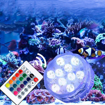 Подводни светлини LED RGB потопяема светлина с дистанционно управление Водоустойчива нощна лампа за домашен декор Парти Плувен басейн Езеро