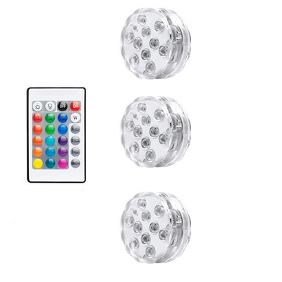 Veealused tuled LED RGB sukelvalgusti kaugjuhtimispuldiga veekindel öövalgusti kodukaunistuseks peobasseini tiik