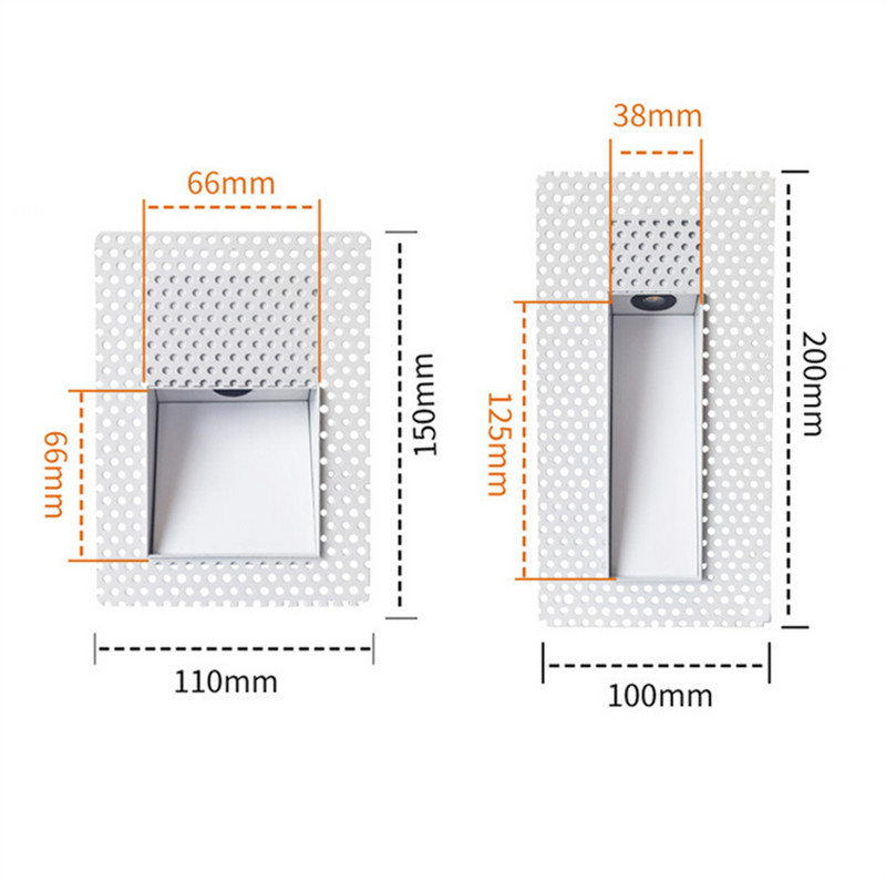 Modern keret nélküli lépcsős lámpa PIR mozgásérzékelős saroklámpa beltéri folyosó süllyesztett láblámpa otthon Hotel dekoráció fali lámpa