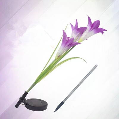 Āra saules dārza gaisma Ūdensnecaurlaidīga LED baltas gaismas zāliena gaismas 3 Liliju pasaku gaismas Ziemassvētku rotājuma dārza gaismas