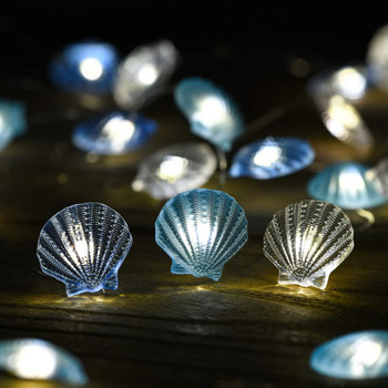 LED светлинен низ 3M 2M Seahorse Seastar Shell Фея Празничен гирлянд Лампа за Коледа На открито На закрито Сватбена украса