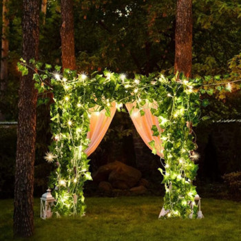 LED ηλιακά φωτάκια χορδών Maple Leaf Ivy Vine Garland Fairy Light Αδιάβροχα διακοσμητικά κήπου εξωτερικού χώρου Χριστουγεννιάτικα φώτα γάμου