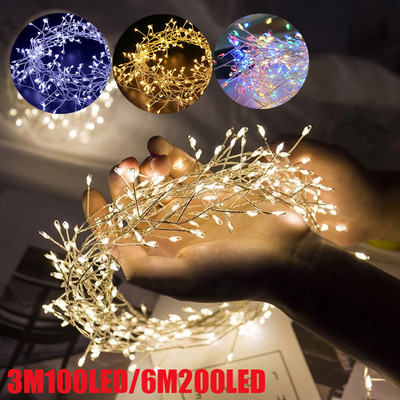 Ghirlanda luminoasă din sârmă de cupru 5M/3M Ghirlanda luminoasă pentru petrecere de nuntă Decor pentru casă de Crăciun Ghirlande cu LED-uri Fariy