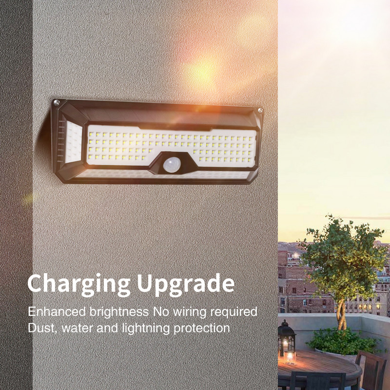 180 LED solarna svjetla za uređenje vrta PIR zidna svjetiljka sa senzorom pokreta Vodootporna sigurnosna svjetiljka na solarno napajanje u nuždi