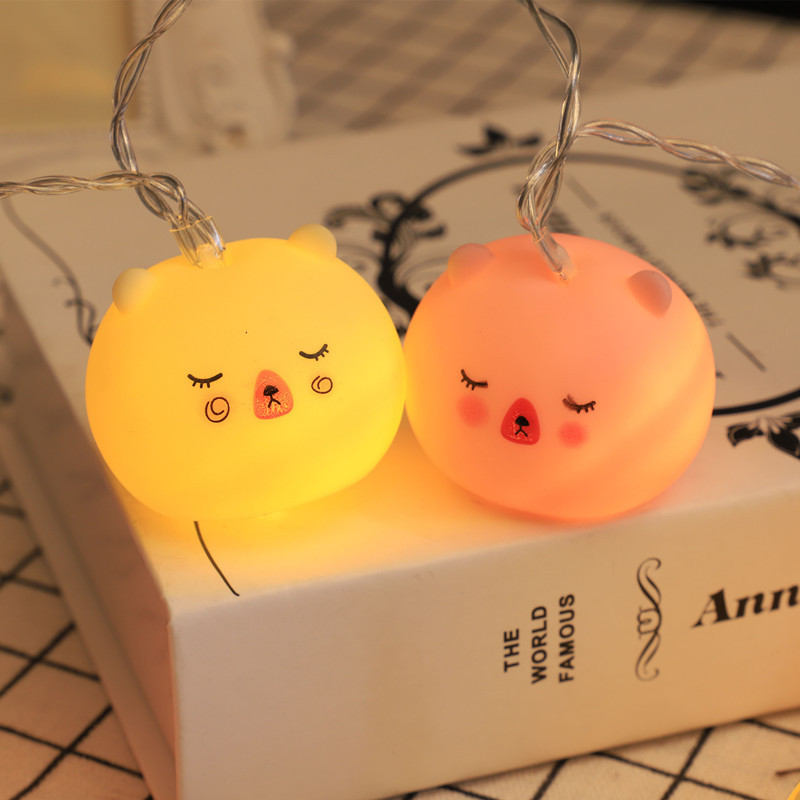 1,8M 10 leds egyszarvú kutya állat Led vinil fényfüzér tündér fények beltéri hálószoba buli lakberendezés elemes világítás