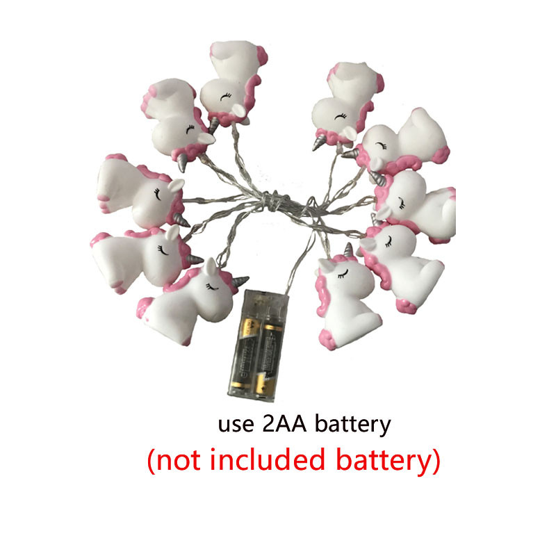 1,8M 10 leds egyszarvú kutya állat Led vinil fényfüzér tündér fények beltéri hálószoba buli lakberendezés elemes világítás