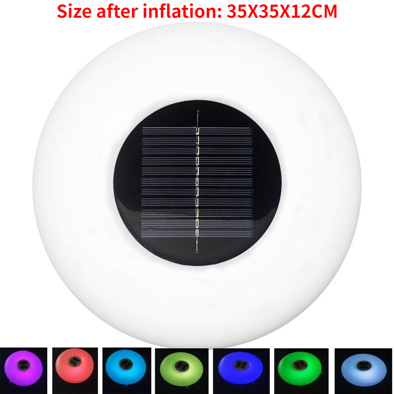 Saules baseina gaismas peldbaseina peldošā lampa RGB krāsu maiņas lodīšu/lotosa dārza gaismas āra piepūšamā baseina zemūdens gaisma