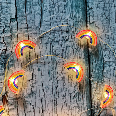 Varavīksnes saldējuma LED gaismas virtenes pasaku dārza vītnes lampa Ziemassvētku kāzu dzimšanas dienas ballīte Guļamistabas āra dekorācijas