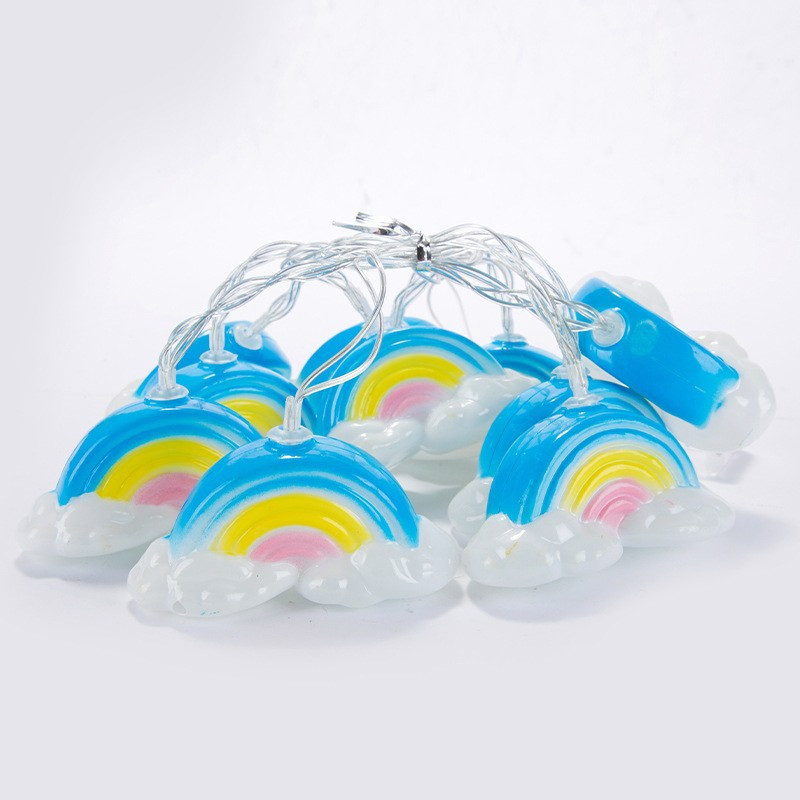 Varavīksnes saldējuma LED gaismas virtenes pasaku dārza vītnes lampa Ziemassvētku kāzu dzimšanas dienas ballīte Guļamistabas āra dekorācijas