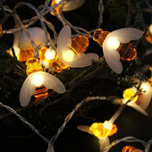 3M 6M Honey Bee String Lights Vanjski vrtni ukras Girlland Fairy Lighting Dekor stražnjeg dvorišta Vanjski pogon Vodootporan 2023.