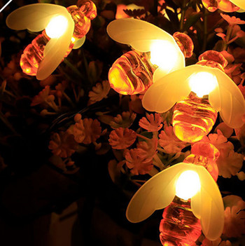 3M 6M Honey Bee String Lights Външна градинска декорация Гирлянд Фея Осветление Декорация на задния двор Водоустойчиво захранване на открито 2023
