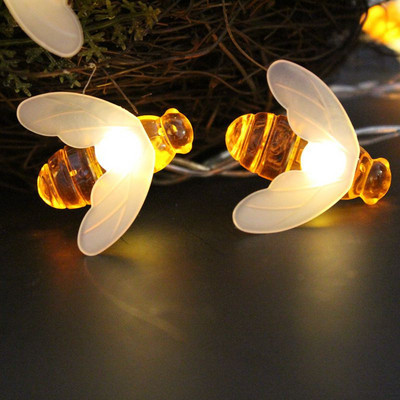 3M 6M Honey Bee String Lights Vanjski vrtni ukras Girlland Fairy Lighting Dekor stražnjeg dvorišta Vanjski pogon Vodootporan 2023.