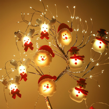 10LED светлини на струни Коледа Снежен човек Фея Светлина Външен гирлянд за завеса Връв празник Коледно парти Коледна новогодишна лампа