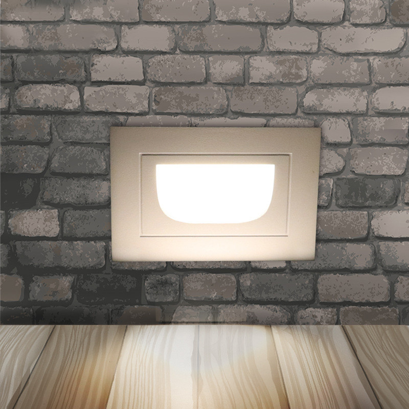 3W 6W Ugradna Led svjetiljka za stepenice AC85-265V Unutarnja vanjska IP65 Kutna zidna svjetla Stepenice Stepenice Stubište Svjetiljka za stubište u hodniku