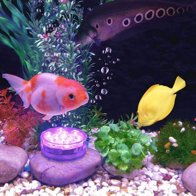 LED víz alatti lámpa RGB távirányító IP68 vízálló tóhoz kültéri úszómedencéhez dekoratív akváriumi akváriumi éjszakai lámpa