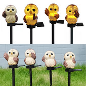 Smola Sova LED lampe za travnjak Solarna svjetlost za vrt Vodootporna vanjska vrtna kolac za travnjak Blagdanska ukrasna zemljišna lampa iz crtanih filmova