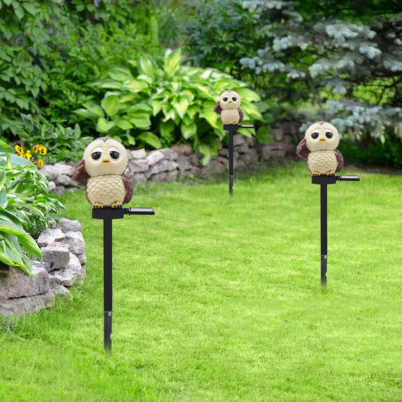 Smola Sova LED lampe za travnjak Solarna svjetlost za vrt Vodootporna vanjska vrtna kolac za travnjak Blagdanska ukrasna zemljišna lampa iz crtanih filmova