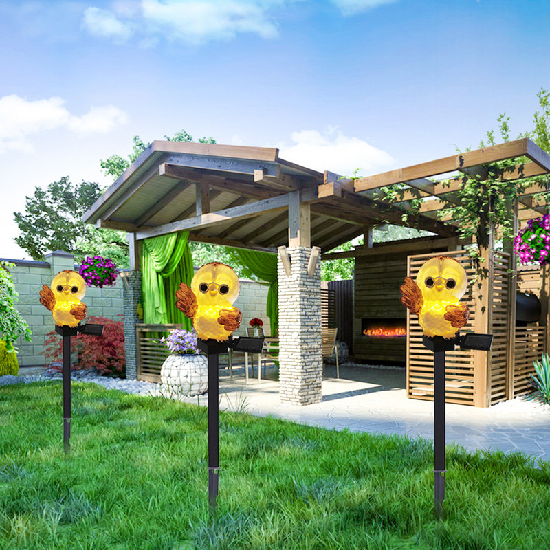 Smola Sova LED lampe za travnjak Solarna svjetlost za vrt Vodootporna vanjska vrtna kolac za travnjak Blagdanska ukrasna zemljišna lampa iz crtanih filmova
