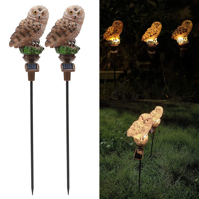 Smola Sova LED lampe za travnjak Solarna svjetlost za vrt Vodootporna vanjska vrtna kolac za travnjak Blagdanska ukrasna zemljišna lampa iz crtanih filmova