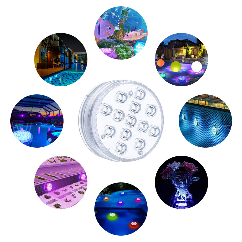 13 Led gyöngy merülő fényű vízálló víz alatti lámpa kerti úszómedence szökőkúthoz Spa Party Fürdőszoba tó Akvárium 1db