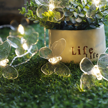 LED Creative Butterfly Light String Μπαταρία Νυχτερινή Μωβ Πεταλούδα Φωτιστικό Γιρλάντα Fairy Light String Διακοσμητικό πάρτι για το σπίτι διακοπών 1,5μ