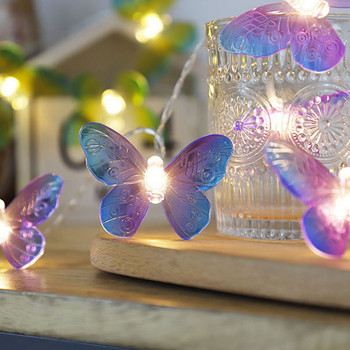 LED Creative Butterfly Light String Μπαταρία Νυχτερινή Μωβ Πεταλούδα Φωτιστικό Γιρλάντα Fairy Light String Διακοσμητικό πάρτι για το σπίτι διακοπών 1,5μ