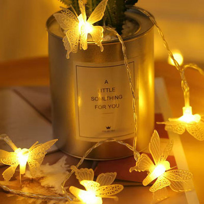 LED Creative Butterfly Light String Baterija Nakts Purpura Taureņu Lampa Garland Fairy Light String Brīvdienu mājas ballīšu dekors 1,5 m