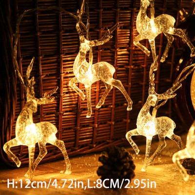 Deer Fairy Lights LED žica Girlanda Božićno drvce Decor Party Lamp Kućna vanjska rasvjeta Vjenčanje Spavaća soba Zavjesa Blagdanska terasa