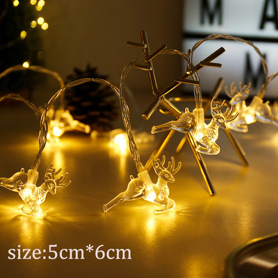 Deer Fairy Lights LED žica Girlanda Božićno drvce Decor Party Lamp Kućna vanjska rasvjeta Vjenčanje Spavaća soba Zavjesa Blagdanska terasa