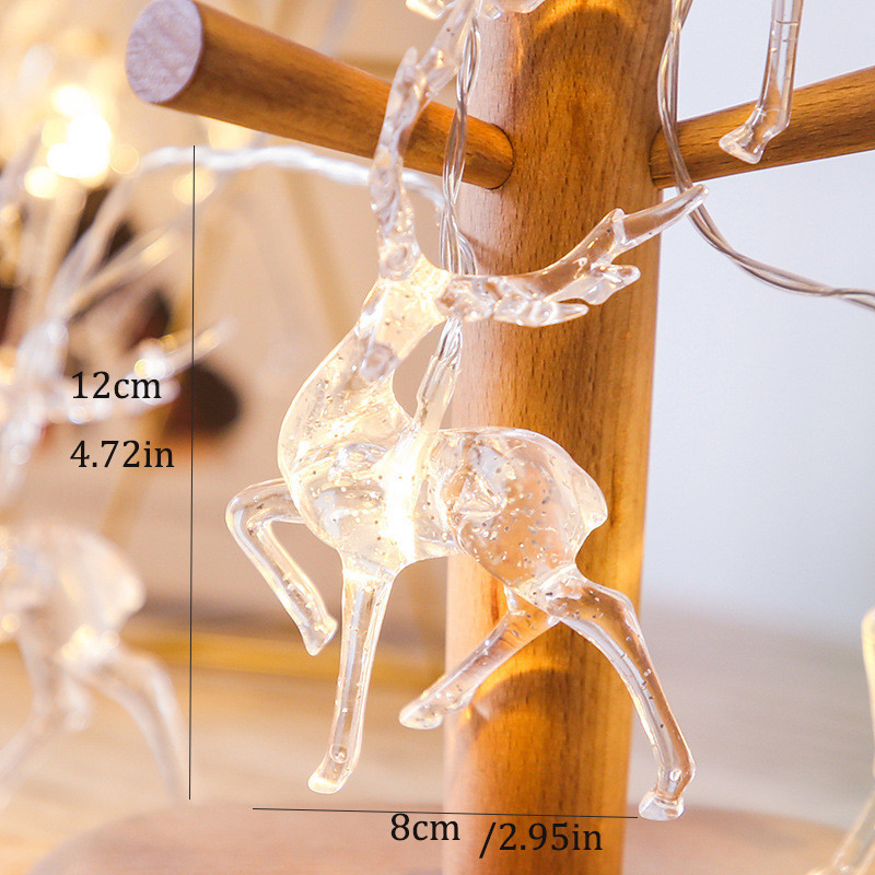 Deer Fairy Lights LED žica Girlanda Božićno drvce Decor Party Lamp Kućna vanjska rasvjeta Vjenčanje Spavaća soba Zavjesa Blagdanska terasa