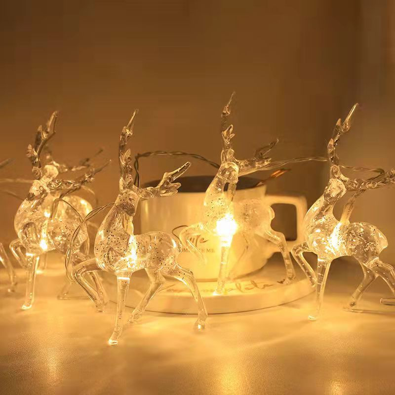 Deer Fairy Lights LED žica Girlanda Božićno drvce Decor Party Lamp Kućna vanjska rasvjeta Vjenčanje Spavaća soba Zavjesa Blagdanska terasa