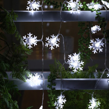 LED гирлянда от снежинки Коледна светлина Нишка Батерия Захранване 1/2/4 M Приказни светлини Спалня Всекидневна Декорация на градина на открито