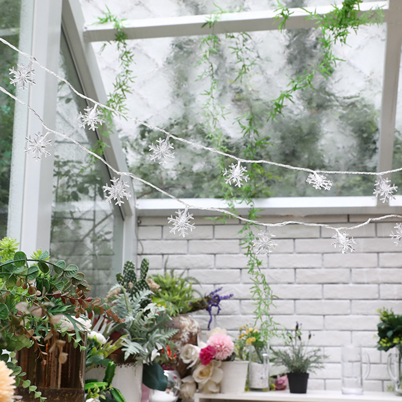 LED sniegpārsliņu vītne Ziemassvētku gaismas virtene, baterijas jauda