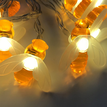 Νέα σειρά Solar Energy Bee Lamp String Αδιάβροχη λωρίδα λαμπτήρα εξωτερικού χώρου Πηγή εμπορευμάτων Φεστιβάλ Διακοσμητικό Έγχρωμο Λάμπα Εντόμων Λωρίδα
