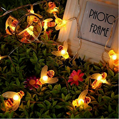 Nová solárna energia Bee Lamp String vodotesná vonkajšia lampa Pásik Zdroj tovaru Festival Dekoratívna farebná lampa proti hmyzu Lampa Pásik