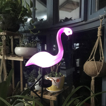 Led Flamingo Водоустойчива слънчева светлина за морава Външна градинска декорация Светлина Градински под с пейзажни светлини