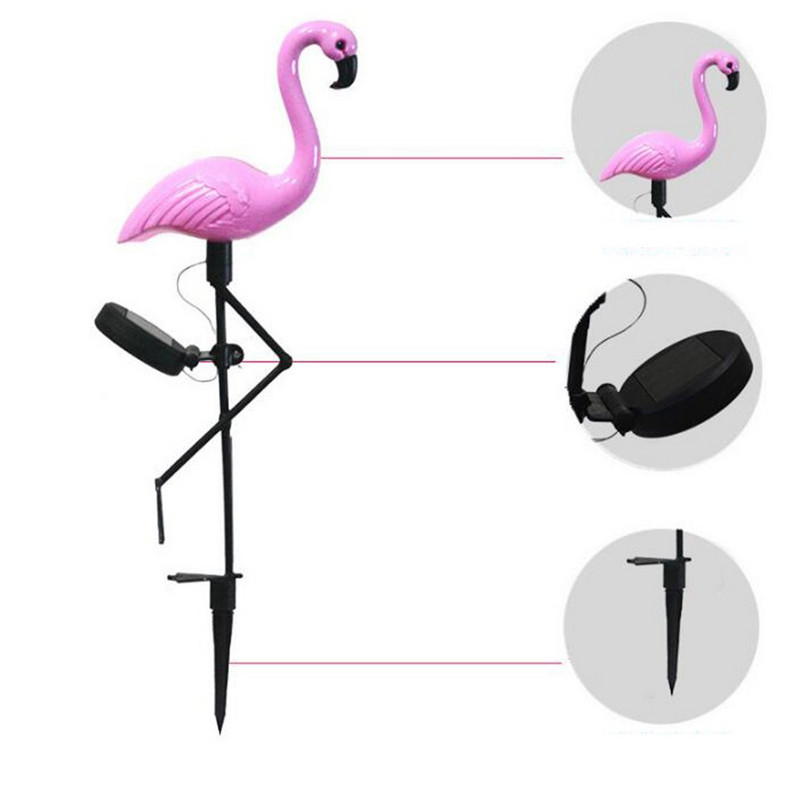 Led Flamingo vandeniui atsparus saulės vejos apšvietimas lauko sodo dekoravimui Šviesios sodo grindys su kraštovaizdžio šviestuvais