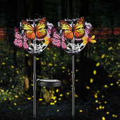 1 szett pillangós napelemes lámpa IP65 vízálló út Kerti lámpa dekoratív pillangós füves lámpa Napenergiával működő karólámpák