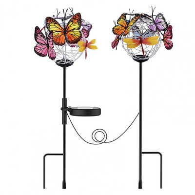 1 szett pillangós napelemes lámpa IP65 vízálló út Kerti lámpa dekoratív pillangós füves lámpa Napenergiával működő karólámpák