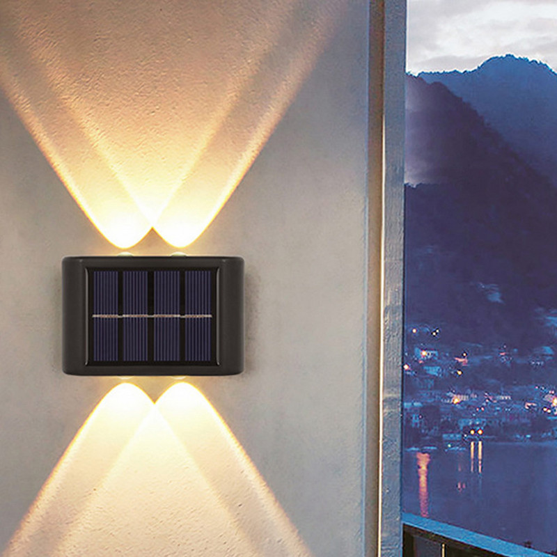 Moderna solarna zidna svjetiljka od 2 komada IP65, vodootporna vanjska inteligentna svjetiljka otporna na kišu za vrtnu vilu, uređenje terase