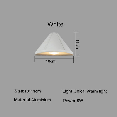 Αδιάβροχα φωτιστικά εσωτερικού χώρου εξωτερικού χώρου Led τοίχου 5W Επιτοίχιο φωτιστικό αλουμινίου Επιφανειακά Φωτιστικά Κήπου Μοντέρνο Μπαλκόνι Βεράντα Φωτισμός σπιτιού