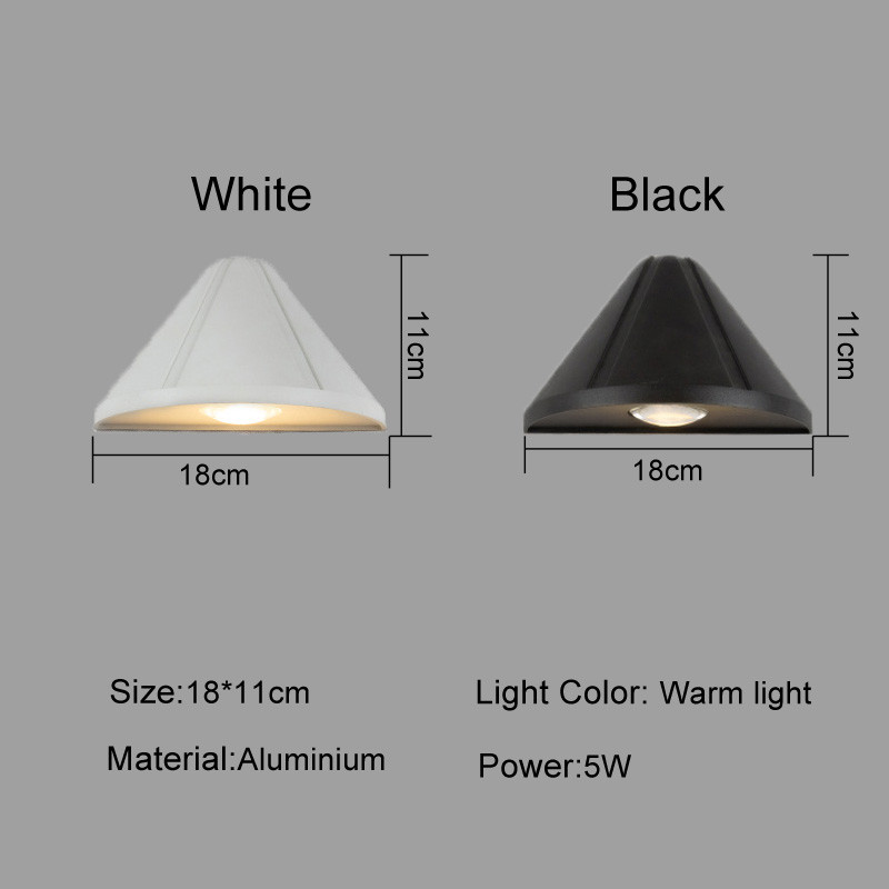 Αδιάβροχα φωτιστικά εσωτερικού χώρου εξωτερικού χώρου Led τοίχου 5W Επιτοίχιο φωτιστικό αλουμινίου Επιφανειακά Φωτιστικά Κήπου Μοντέρνο Μπαλκόνι Βεράντα Φωτισμός σπιτιού