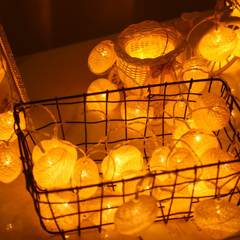 Led Rattan Balls Fairy String Lights Βαμβακερά 1,5M 10LEDs Ζεστή Λευκή Γιρλάντα Αλυσίδα Χριστουγέννων για Διακόσμηση Γάμου Αίθριου