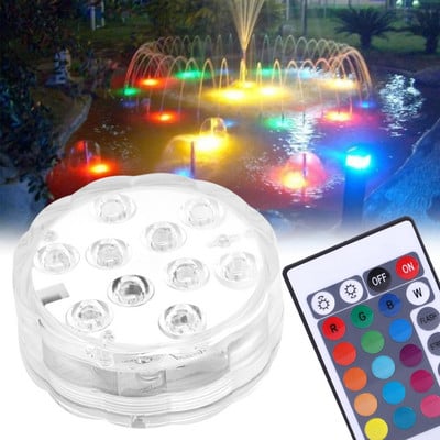 Lumini LED impermeabile pentru piscină 10 LED-uri Lumină intermitentă colorată pentru acvariu Lumină electronică subacvatică pentru rezervor de pește zwembad verlichting