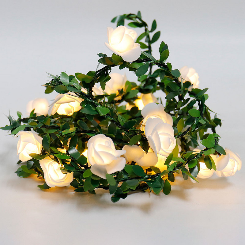 1.5M/3M 10/20Led ružinog cvijeta LED bajkovita svjetla na baterije Napajanje na baterije Vjenčanje Valentinovo Dekorativna lampa Party Girlland Girlanda