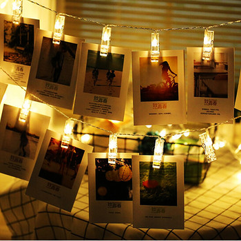 LED клип за снимки Сърца Стрингови светлини за стая Домашно парти Спалня Празнична декорация Батерия Захранван от USB фото клип Стрингови светлини