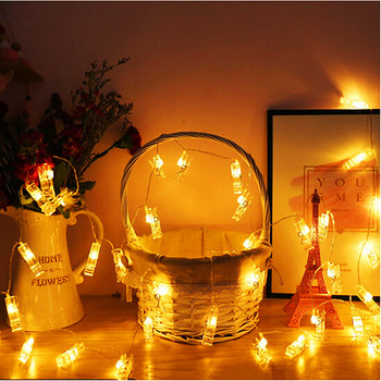 LED Photo Clip Hearts String Lights για το Δωμάτιο Σπίτι Πάρτι Υπνοδωμάτιο Διακόσμηση διακοπών Μπαταρία USB Powered Photo Clip String Lights