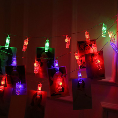 LED foto klipu sirsniņas gaismas virtenes istabai mājas ballītei guļamistabā svētku dekorēšanai ar akumulatoru ar USB darbināmu foto klipu stīgu gaismas